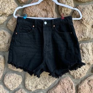 Wild fable size 6 highest rise shorts distressed black jean shorts